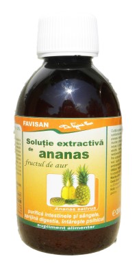 Detoxifiere - Soluție extractiva de ananas, 200 ml, Favisan, farmaciamare.ro