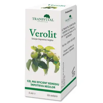 Veruci, bataturi - Solutie impotriva negilor Verolit, 5 ml, Transvital, farmaciamare.ro