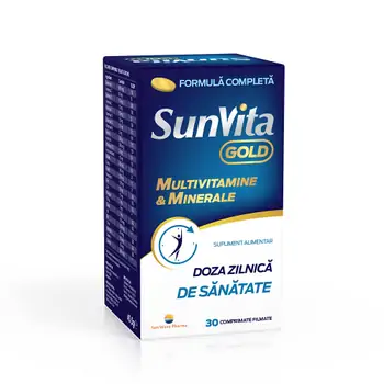 Multivitamine și minerale - SunVita Gold multivitamine si minerale, 30 comprimate, Sun Wave Pharma, farmaciamare.ro