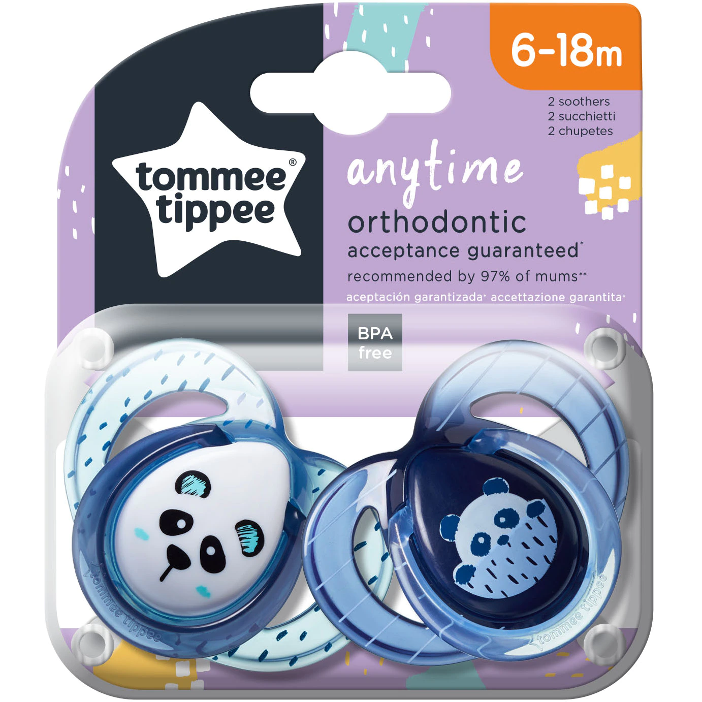 Suzete și accesorii - Suzete ortodontice ursuleti Anytime, 6-18 luni, Tommee Tippee, farmaciamare.ro