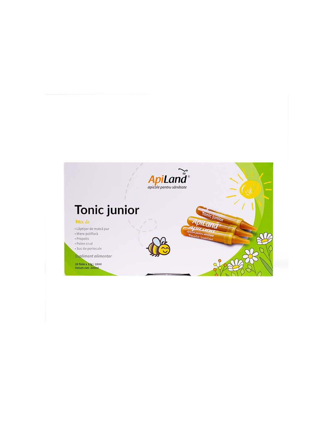 Produse APICOLE - Tonic junior, 10 fiole, Apiland, farmaciamare.ro