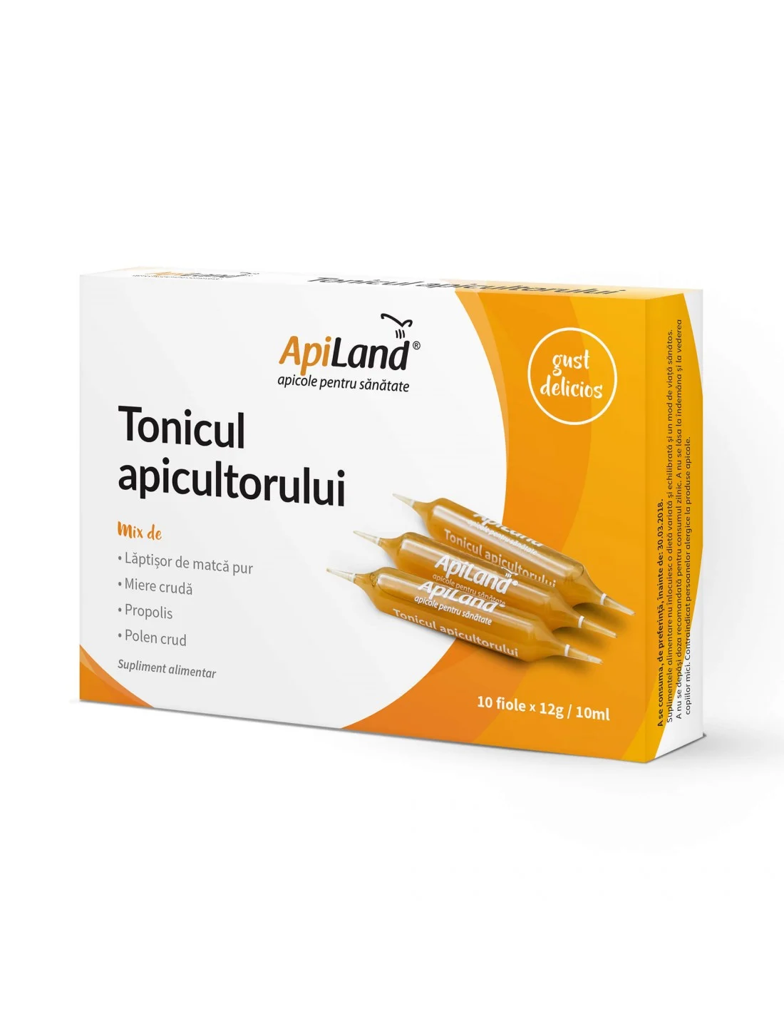 Produse APICOLE - Tonicul apicultorului, 10 fiole, Apiland, farmaciamare.ro