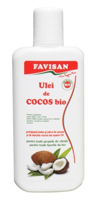 Îngrijirea corpului - Ulei de cocos bio, 125 ml, Favisan, farmaciamare.ro