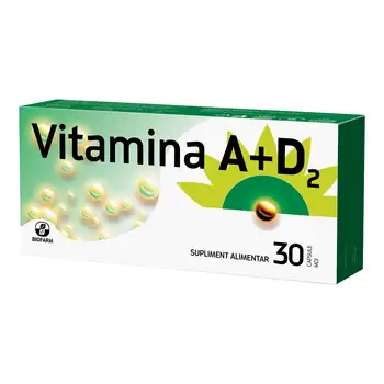Tonice generale - Vitamina A+D2, 30 capsule moi, Biofarm, farmaciamare.ro