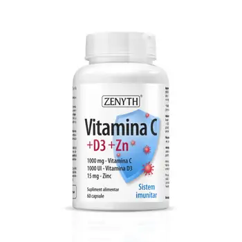 Imunitate - Vitamina C+D3+Zn, 60 capsule, Zenyth, farmaciamare.ro