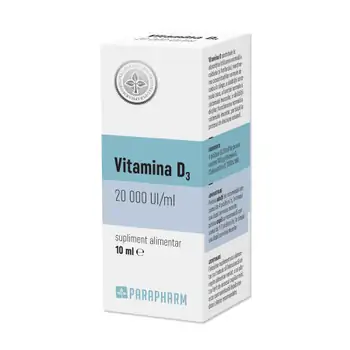 Oase, mușchi și articulații - Vitamina D3 20000 UI/ml, 10ml, Parapharm, farmaciamare.ro