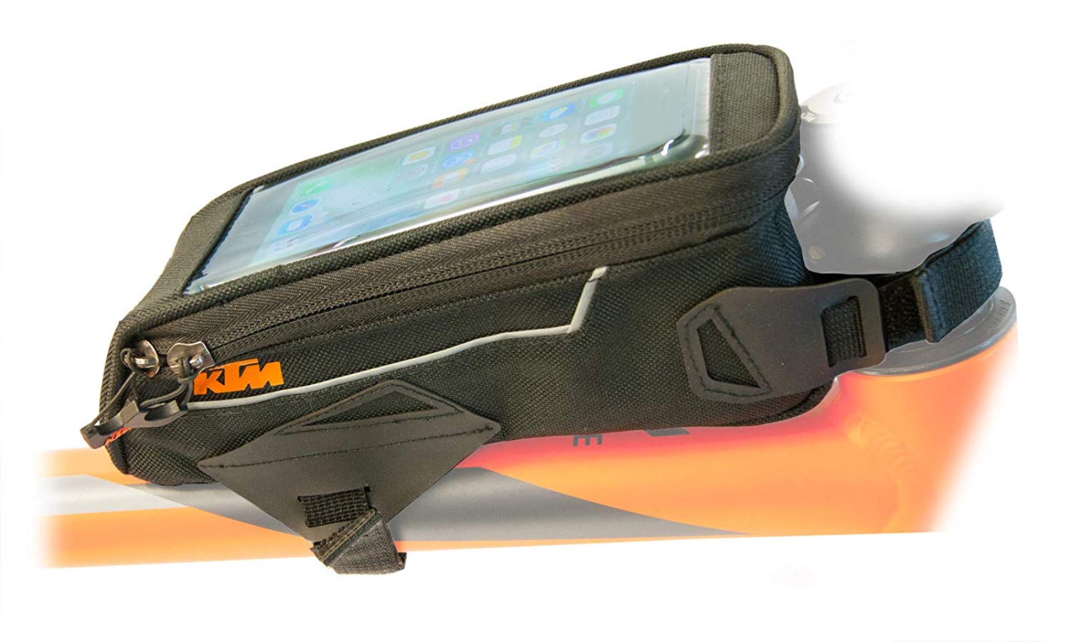 Geanta telefon cadru sau ghidon Velcro Iphone7+, negru KTM Bike
